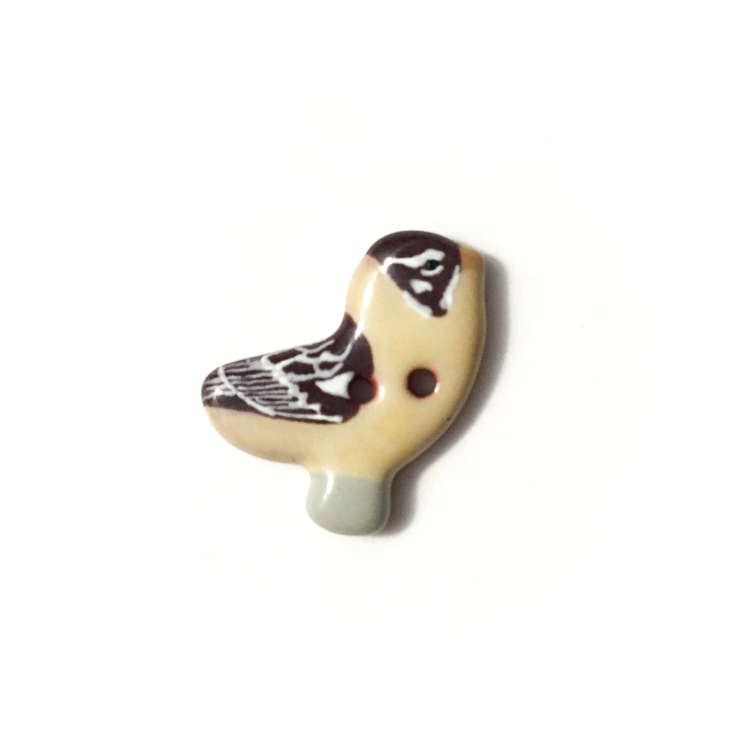 Ceramic Bird Buttons  3/4" x 7/8"
