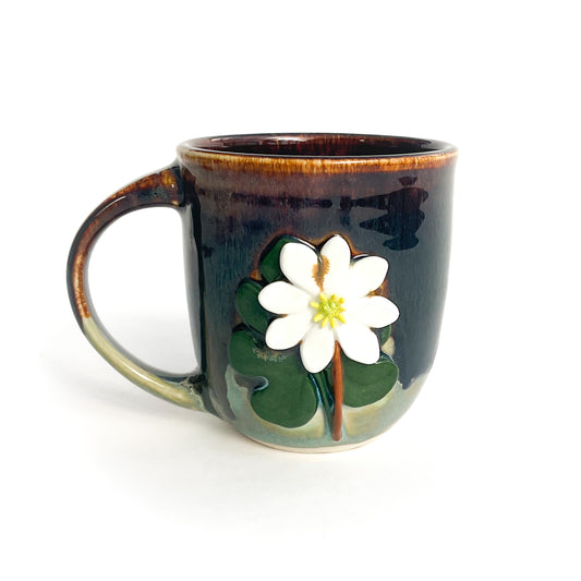 Bloodroot Hand Sculpted Porcelain Mug 9 oz