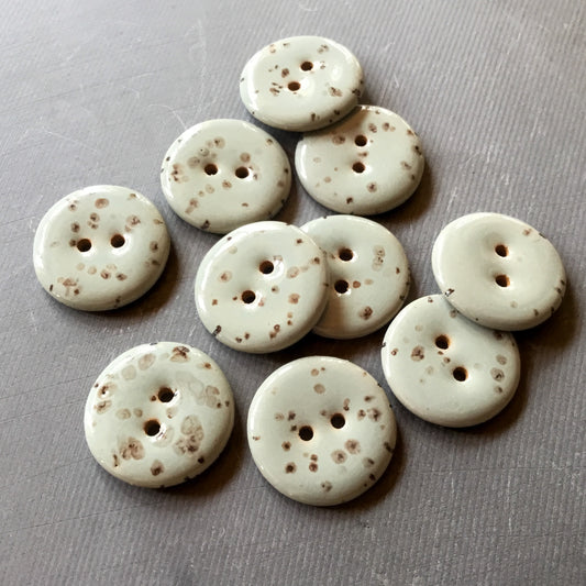 Gray Stoneware Fleck Button  7/8"