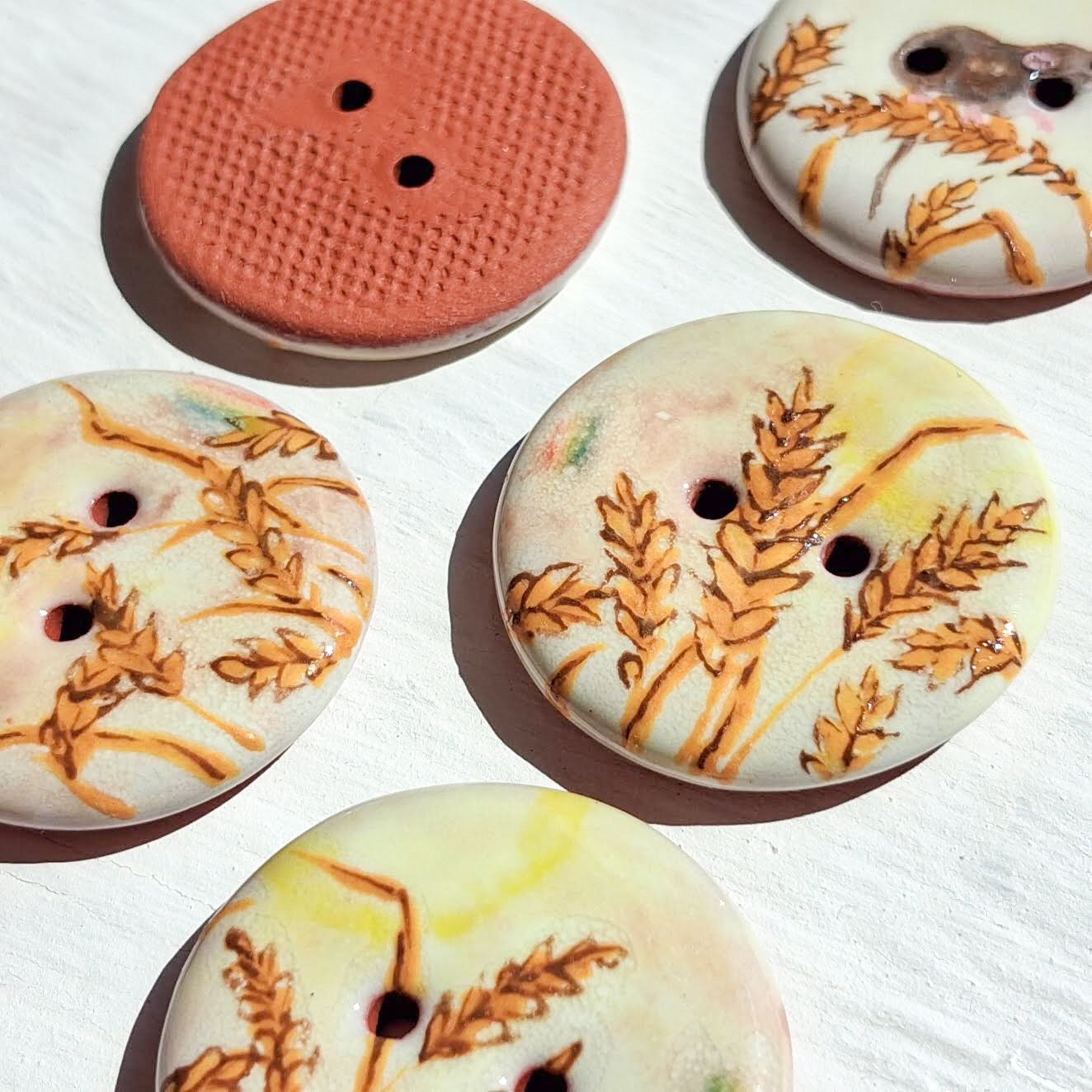 ‘Harvest Time Mouse’ 1-1/16” one-of-a-kind 5-pack