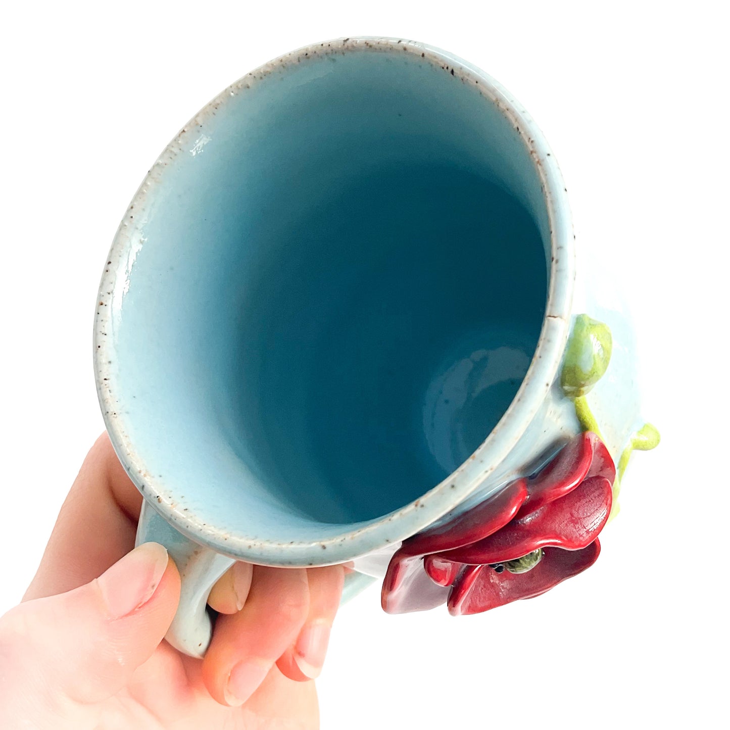 *Discounted* Poppy Hand Sculpted Stoneware Mug 10 oz