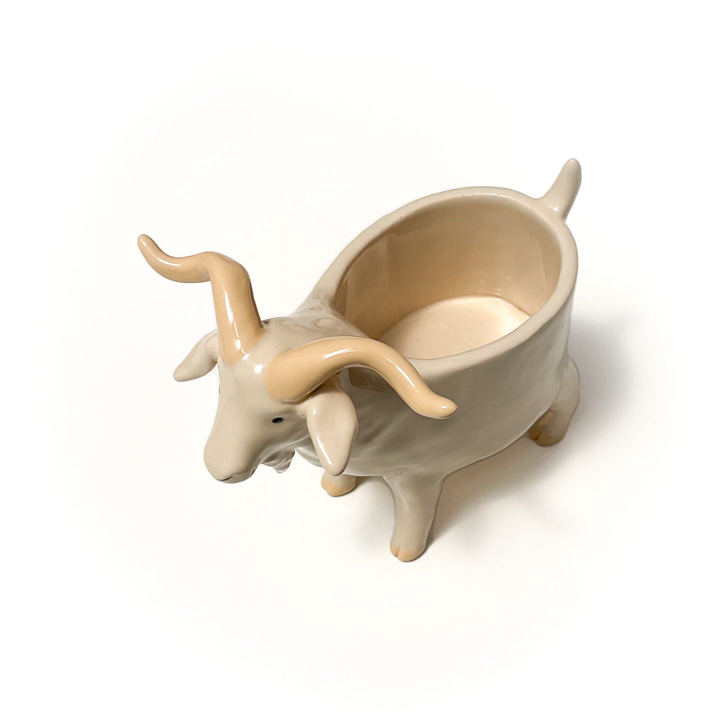 Angora Goat Pot - Ceramic Goat Planter