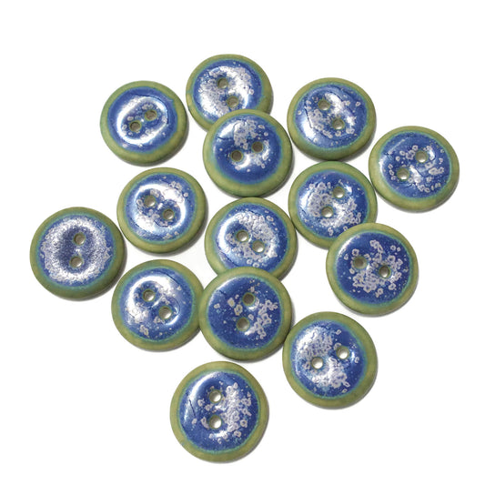 'Water Flowers' Porcelain Button  11/16" & 7/8"