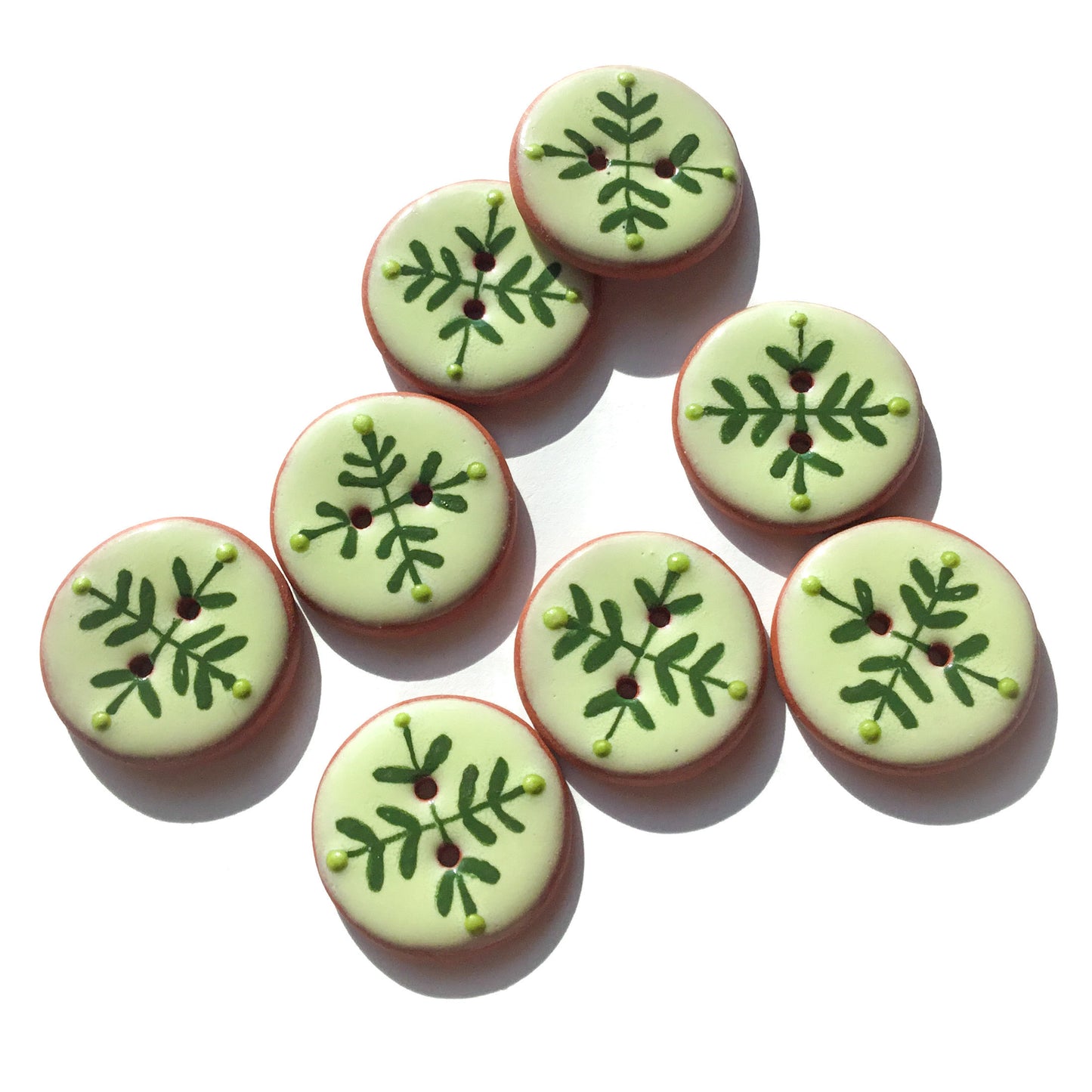 ‘Bud & Vine’ Ceramic Button  7/8"