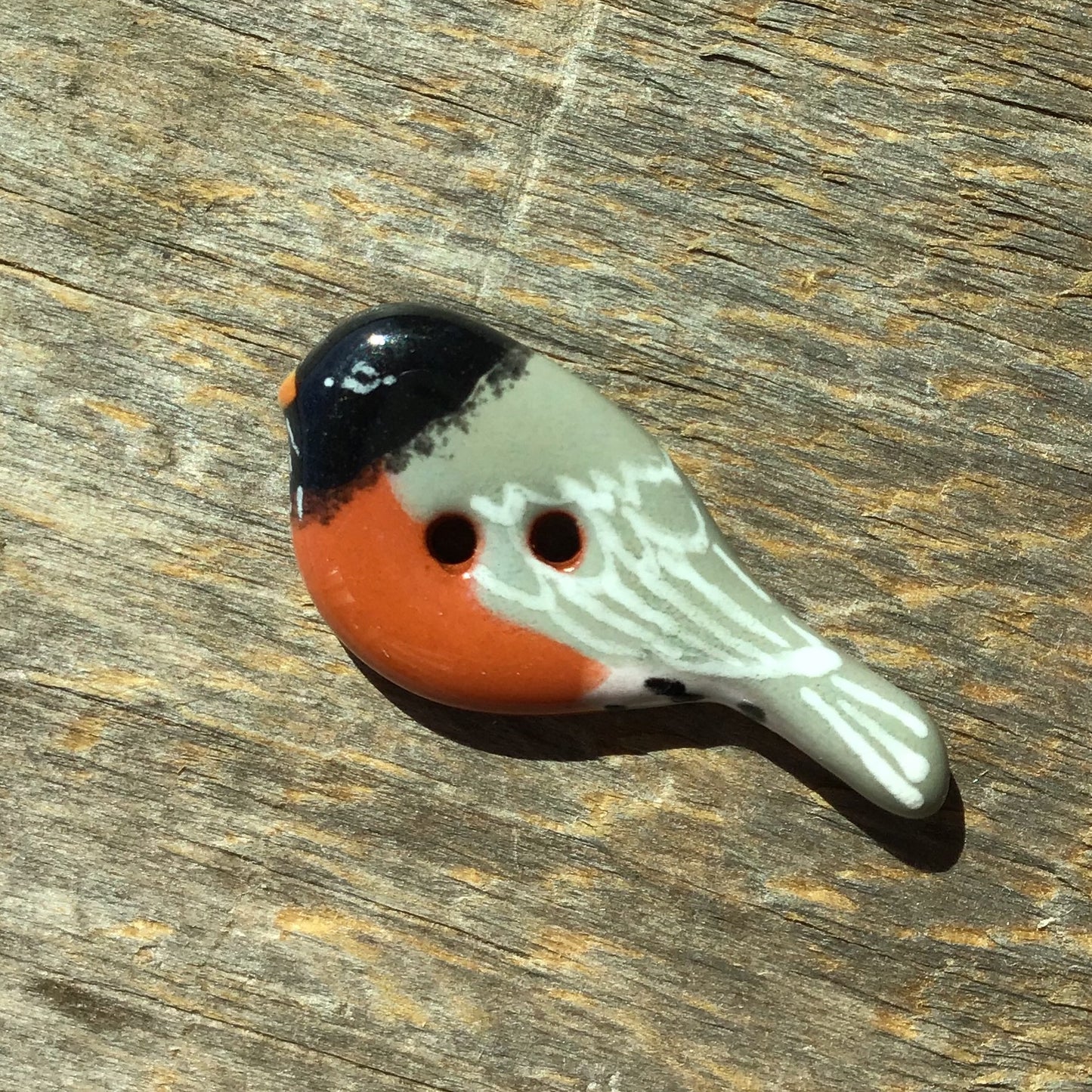 Ceramic Perching Songbird Button *NEW SPECIES! 1/2” x 1-1/8"