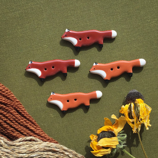 Fox Buttons  3/4" x 1-3/4"