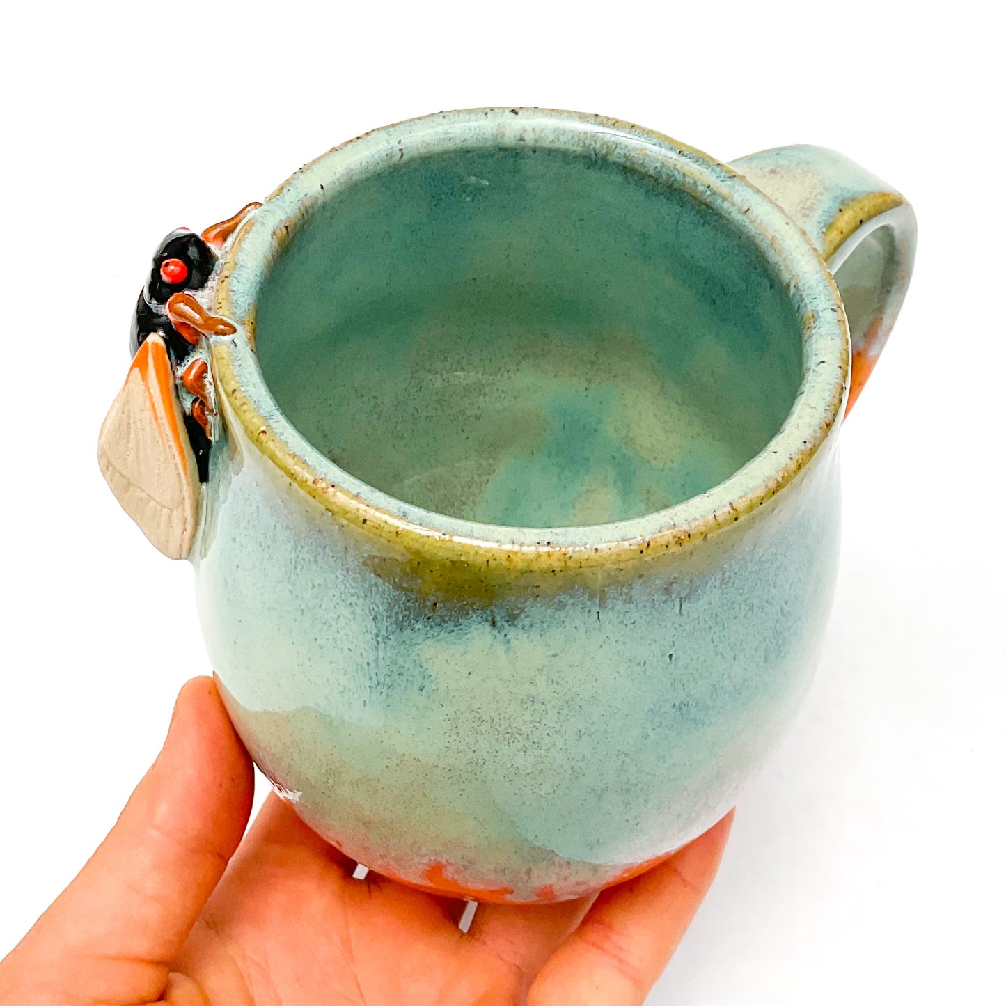 Cicada Mug - Orange & Turquoise 16 oz