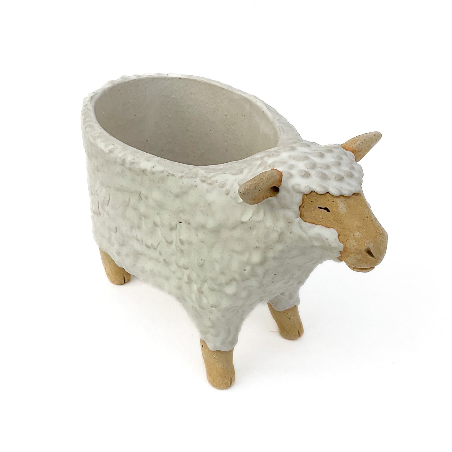 Stoneware Sheep Pot - Ceramic Sheep Planter