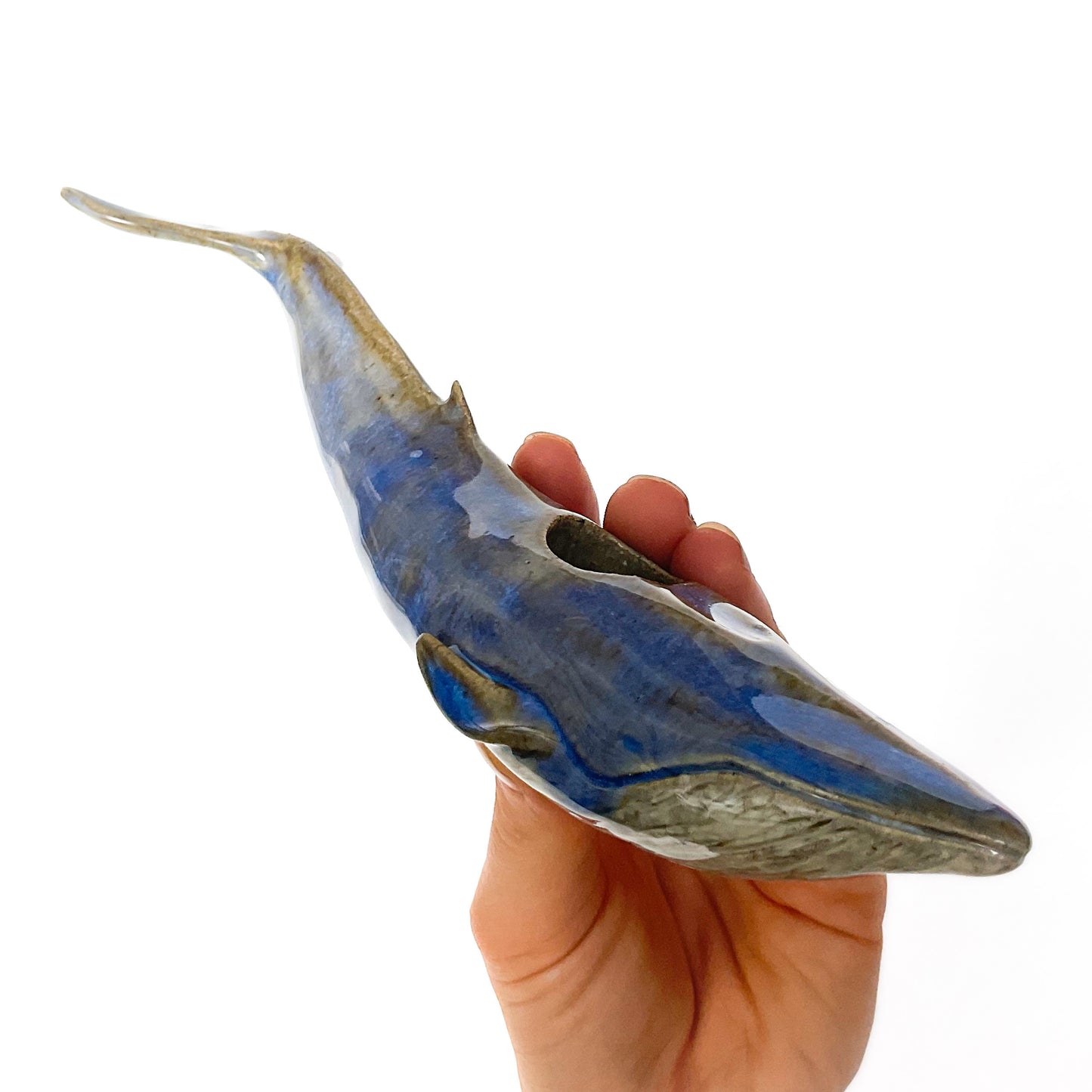 Blue Whale Ceramic Candlestick Holder