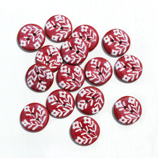 "Wallflowers" Ruby & White 3/4"