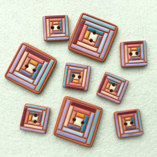 ‘Sweet Sorbet’ Log Cabin Quilt Buttons
