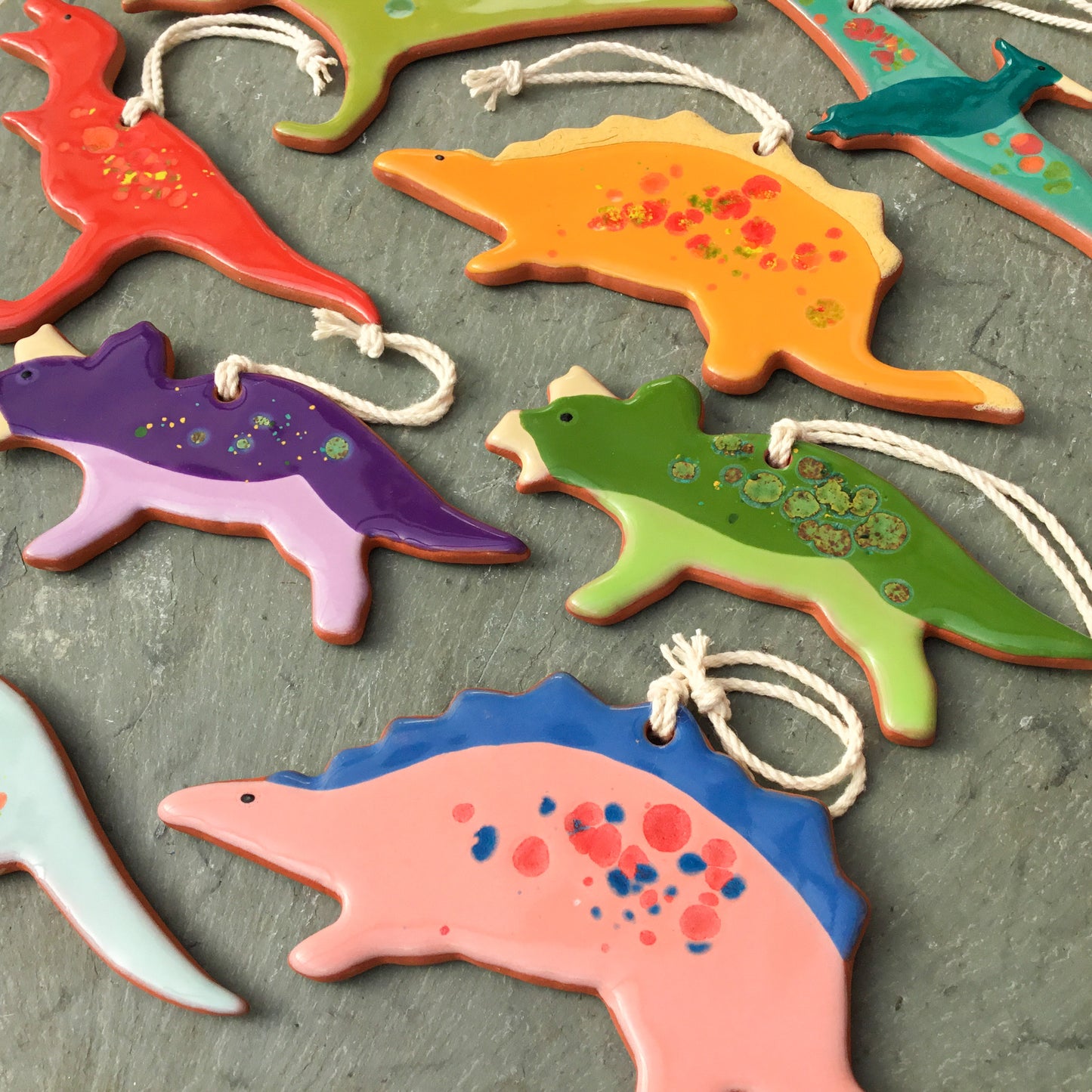 Color Burst Dinosaur Ornaments