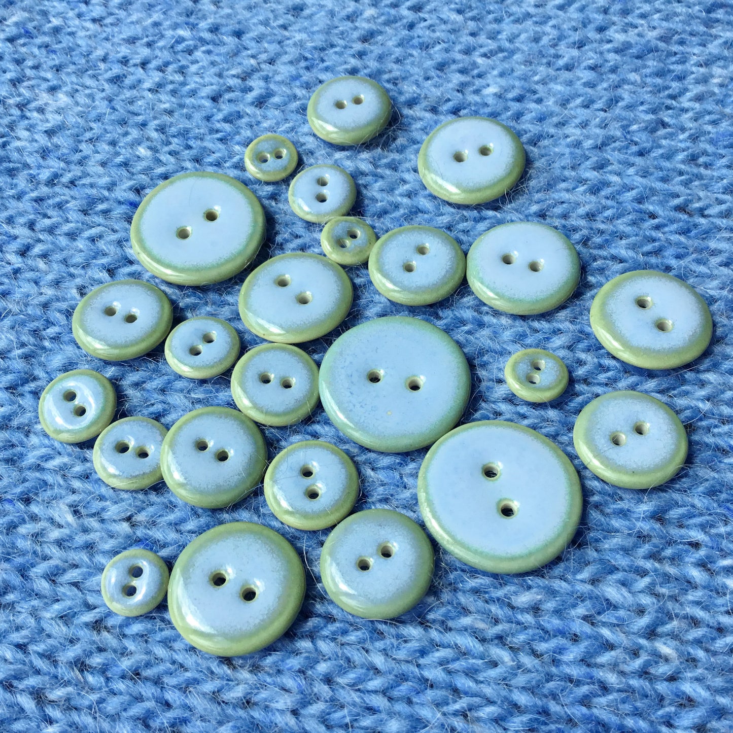 Arctic Blue Porcelain Buttons