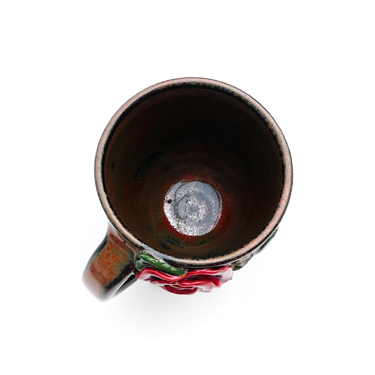 Red Rose Hand Sculpted Stoneware Mug 10 oz