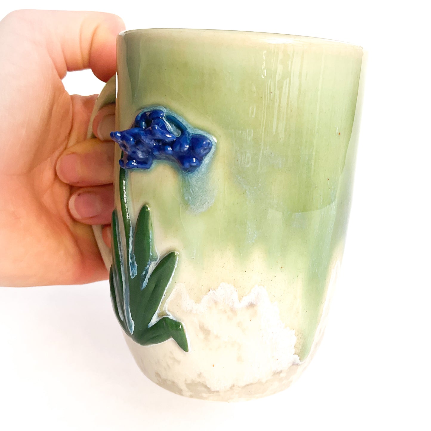 Common Bluebell Hand Sculpted Porcelain Mug 10 oz