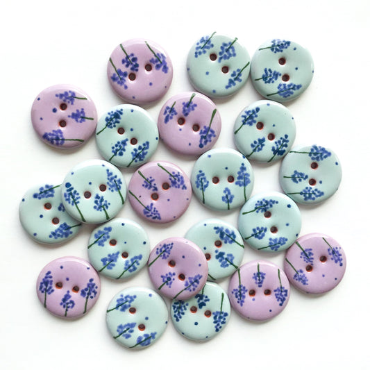 'Elsie Blue' Ceramic Buttons 3/4"
