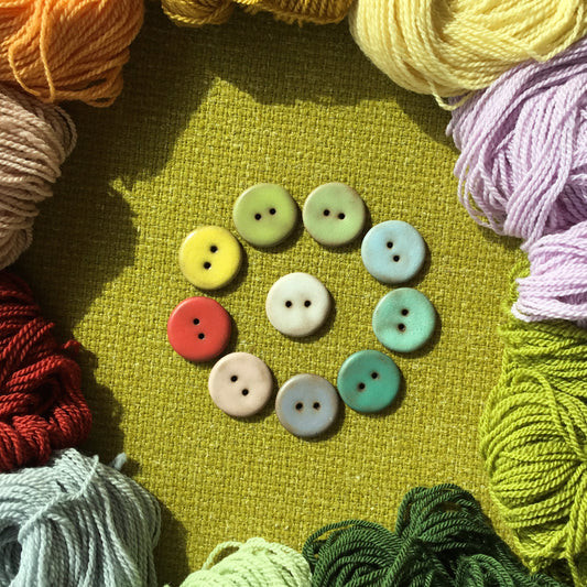 Assorted Colors MATTE Black Clay Buttons  1"