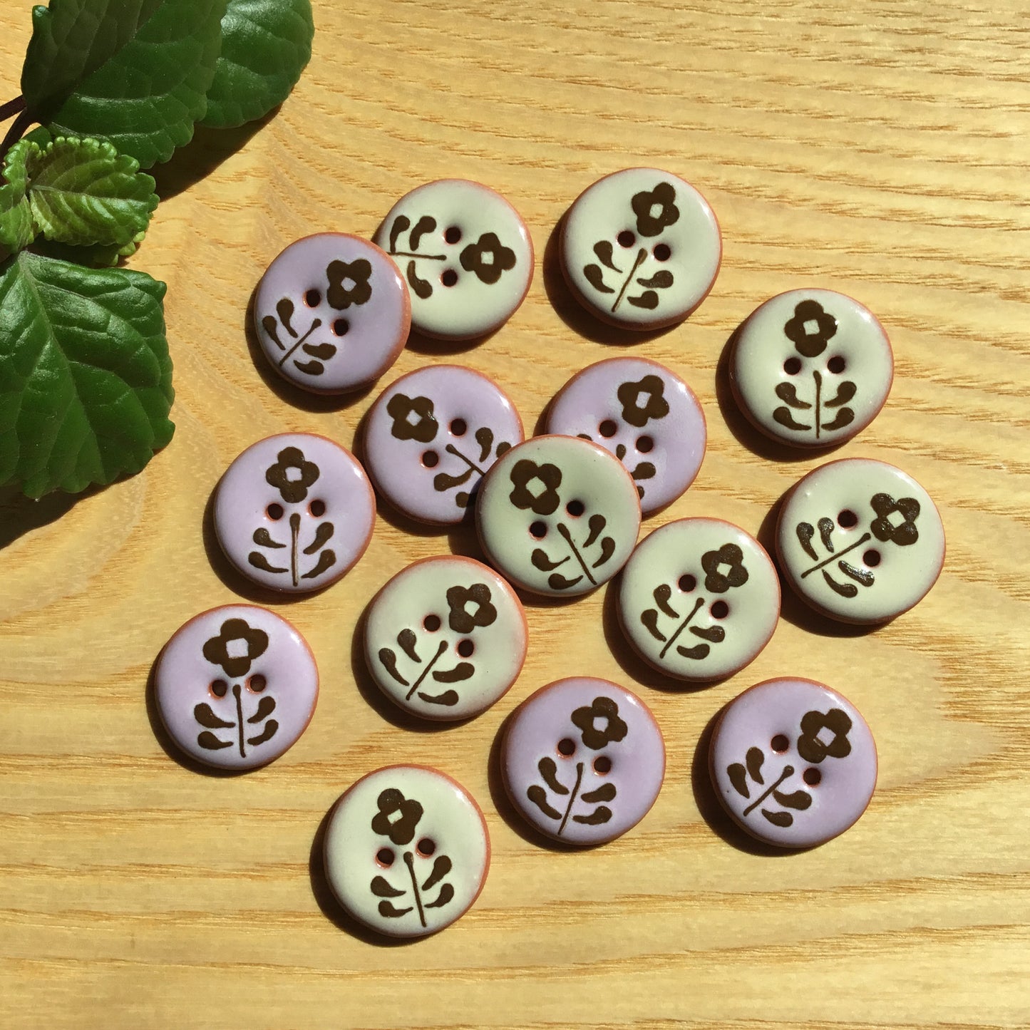 "Wallflower" Ceramic Button 7/8"
