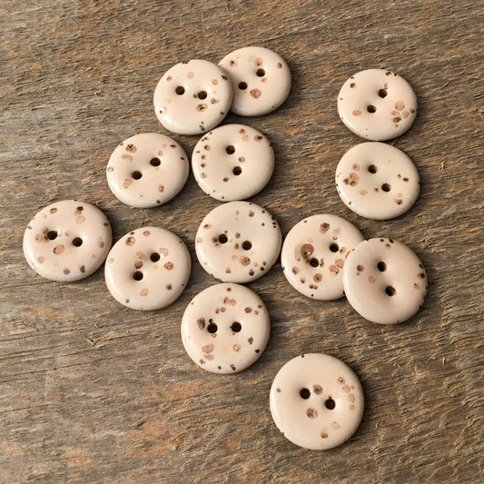 Beige Fleck Stoneware Buttons - 3/4"