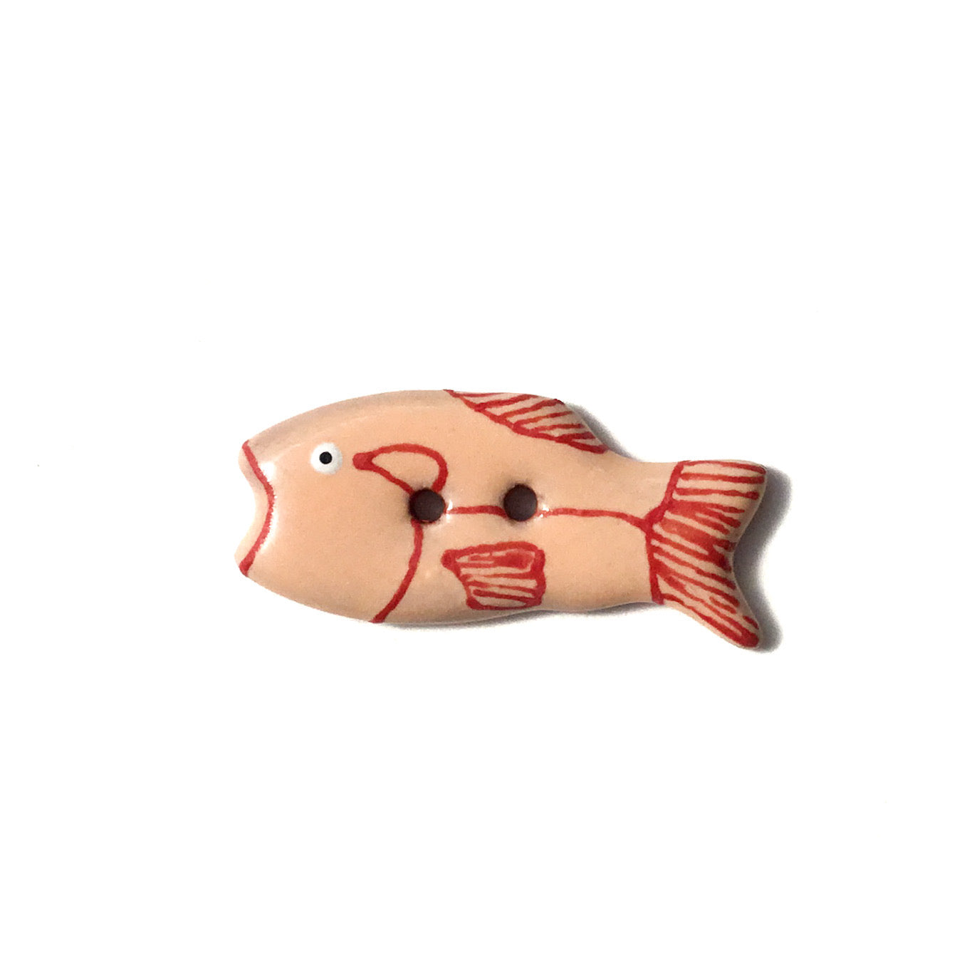 Colorful Fish Ceramic Buttons  1/2" x 1-1/4"