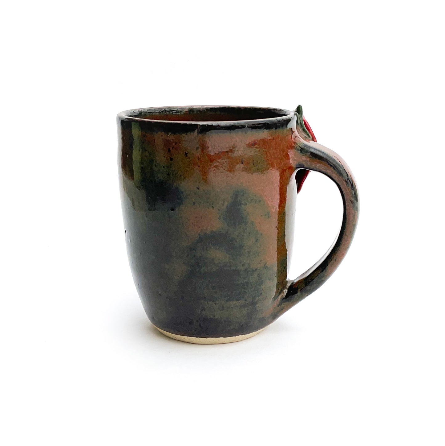 Red Rose Hand Sculpted Stoneware Mug 10 oz