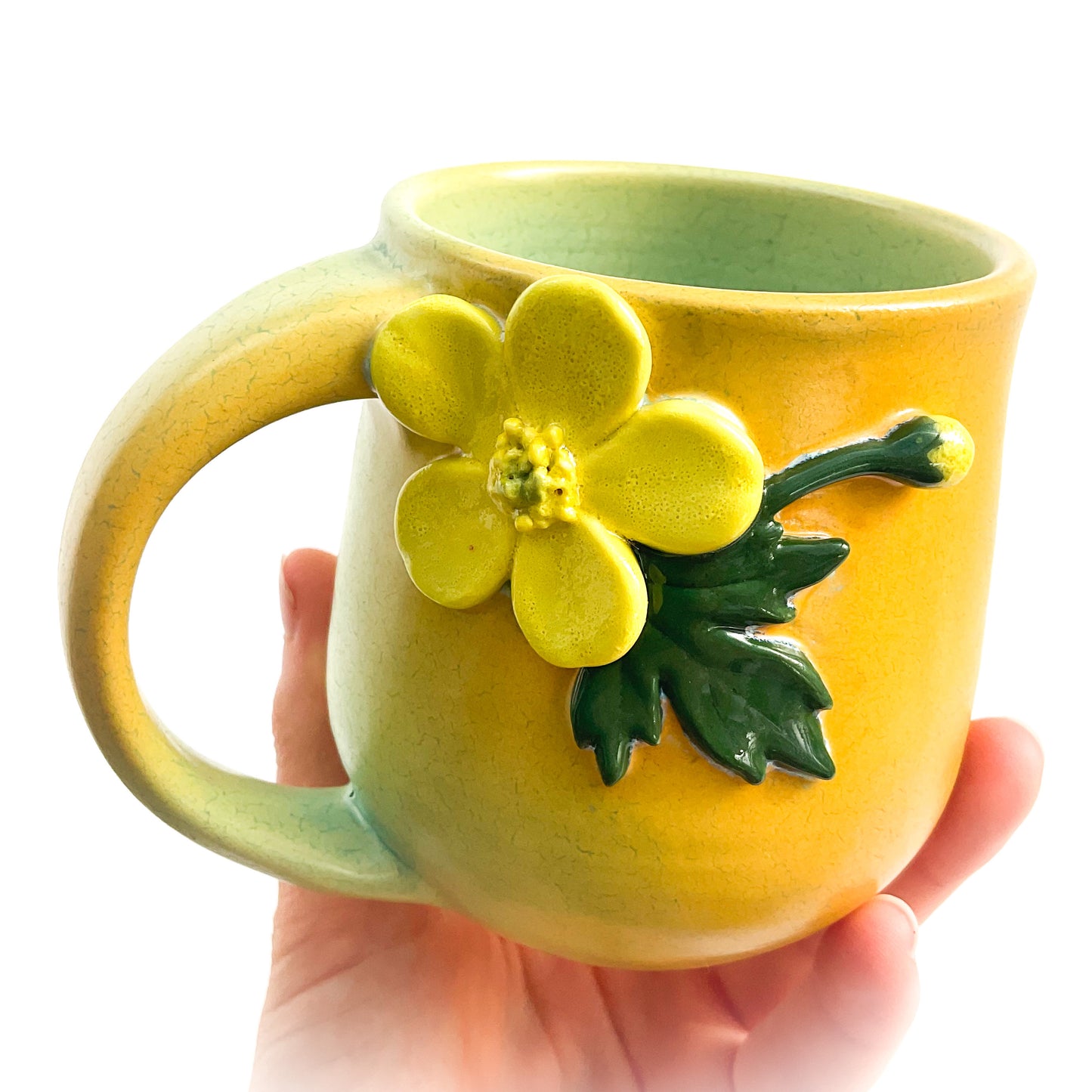 Buttercup Hand Sculpted Porcelain Mug 10 oz