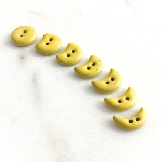 Custard Yellow Moon Phase Buttons  11/16"  7-Pack