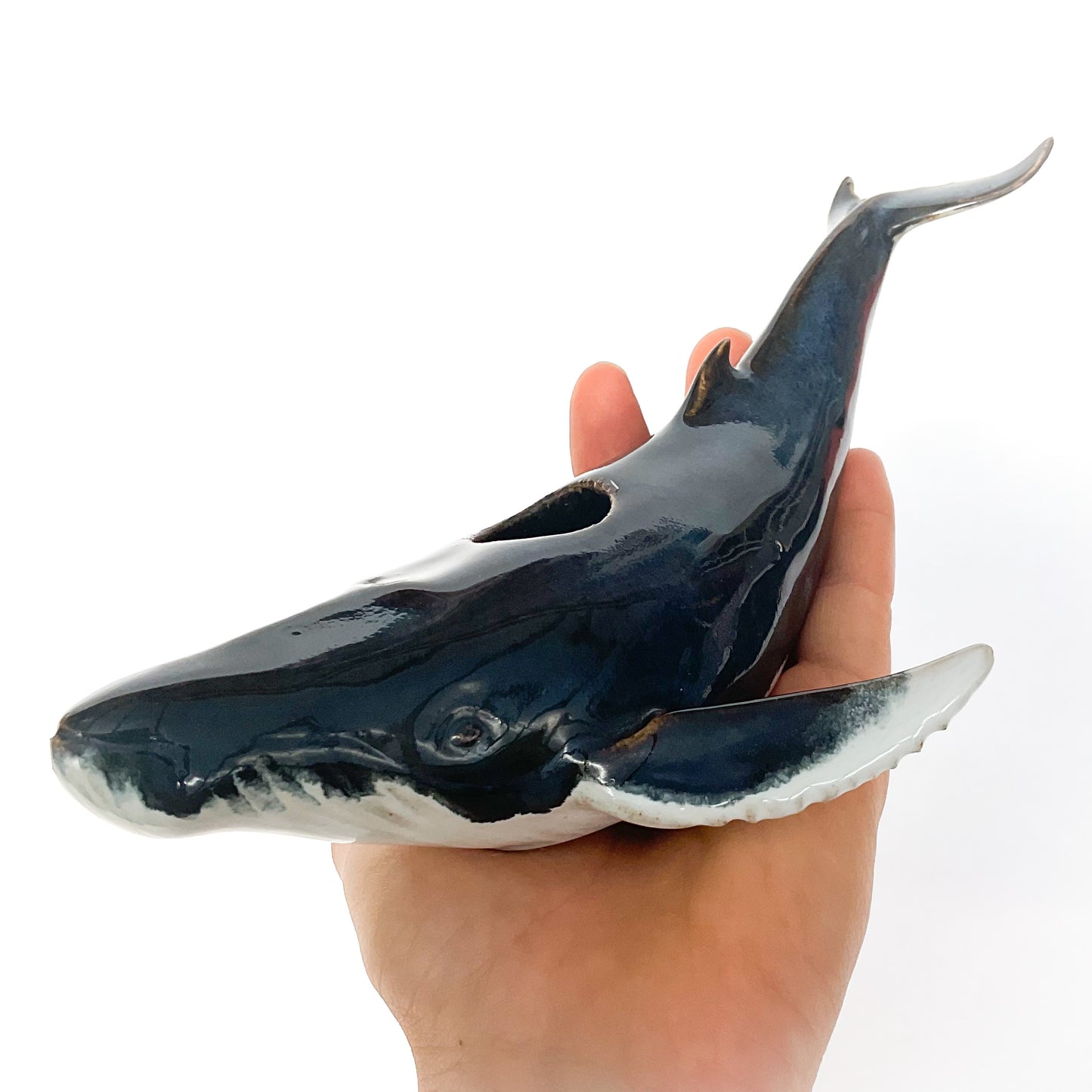 Humpback Whale Ceramic Candlestick Holder