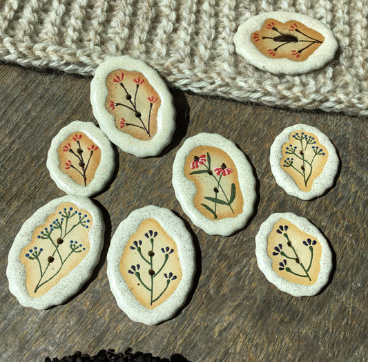 Stone Flowers - Stoneware Statement Buttons