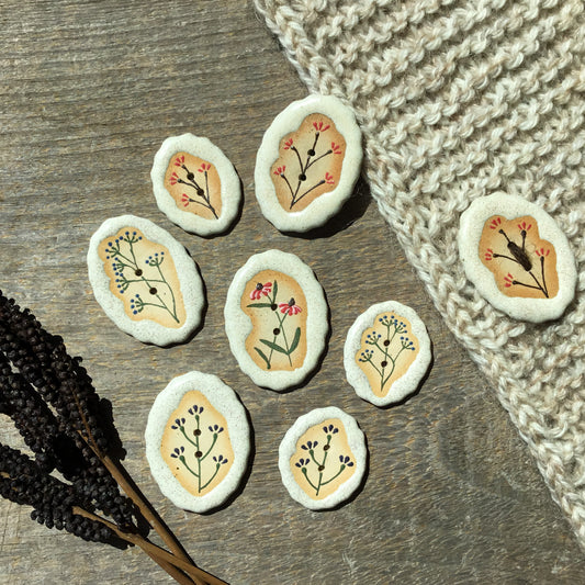 Stone Flowers - Stoneware Statement Buttons