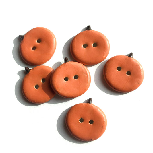 Stoneware Pumpkin Button 7/8"