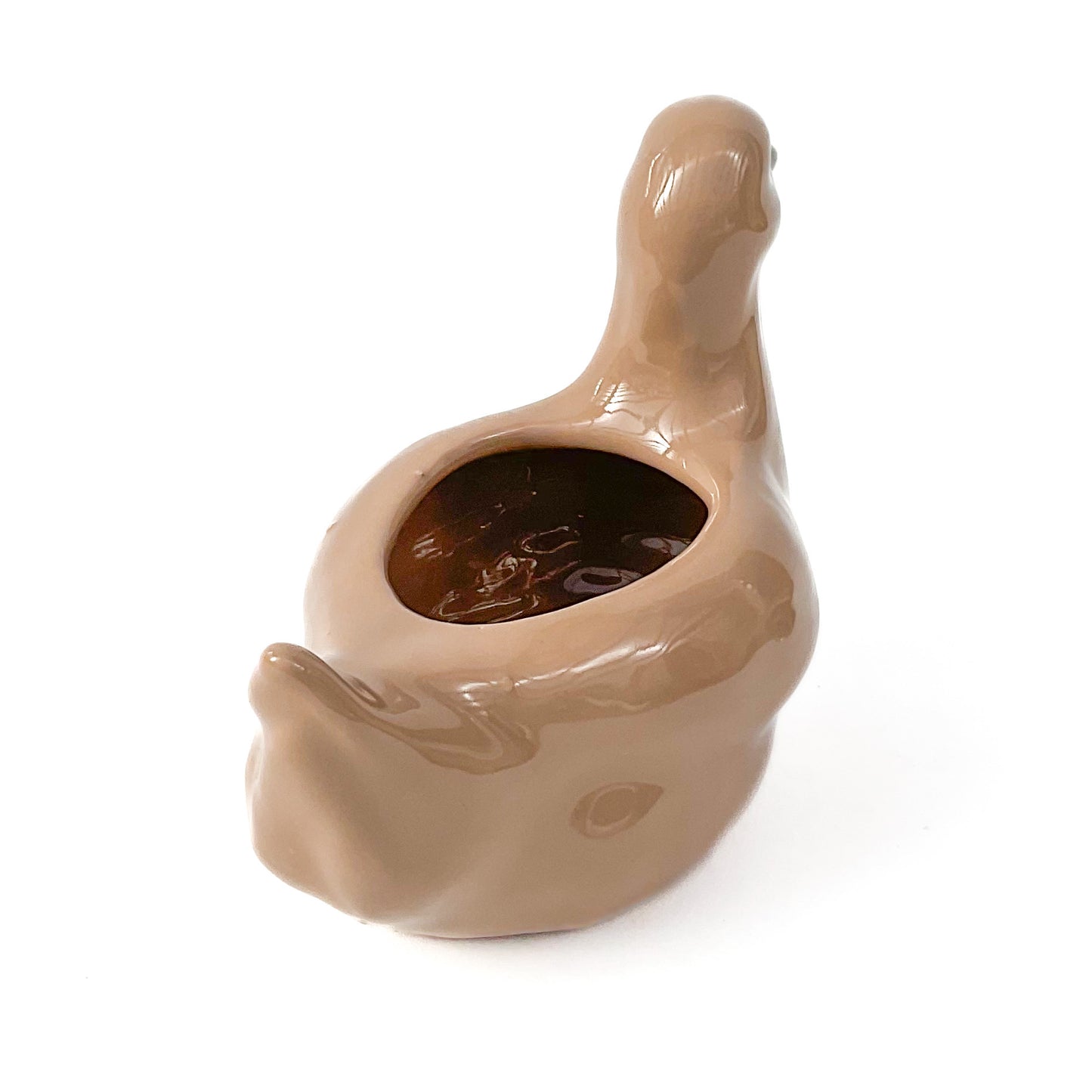 Khaki Duck Pot - Ceramic Duck Planter