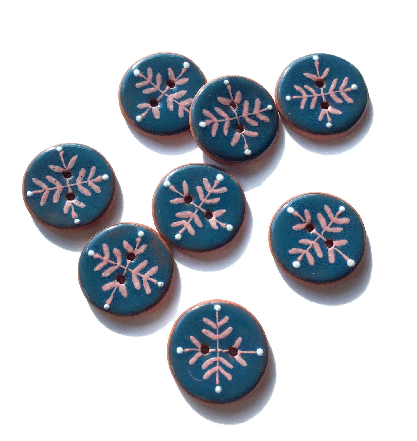 ‘Bud & Vine’ Ceramic Button  7/8"