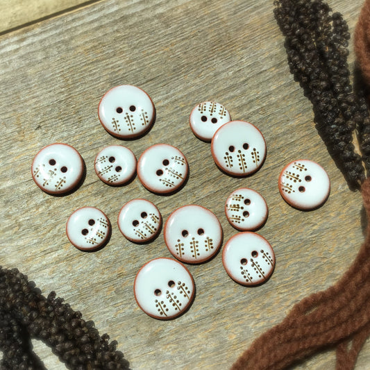 “Onoclea” Ceramic Earthenware Button - 3 sizes