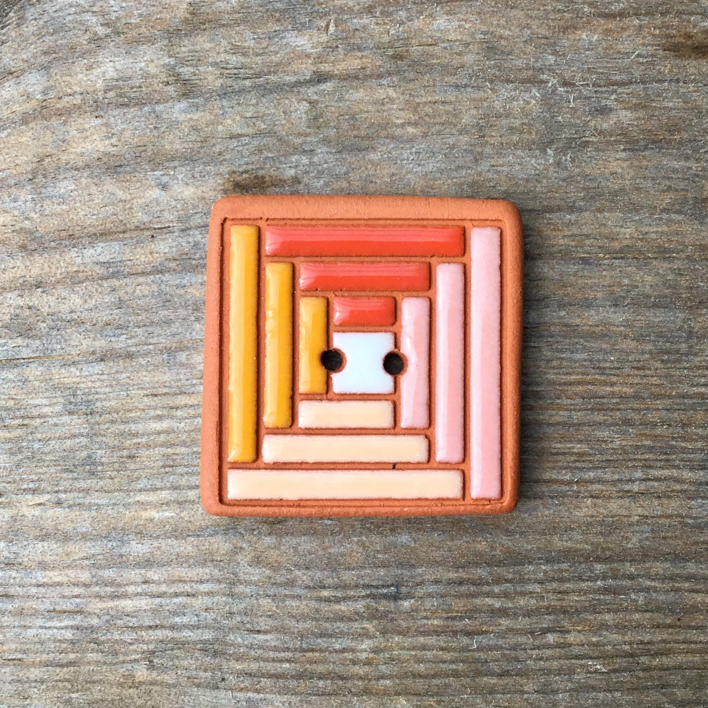 Log Cabin Quilt Button 1”