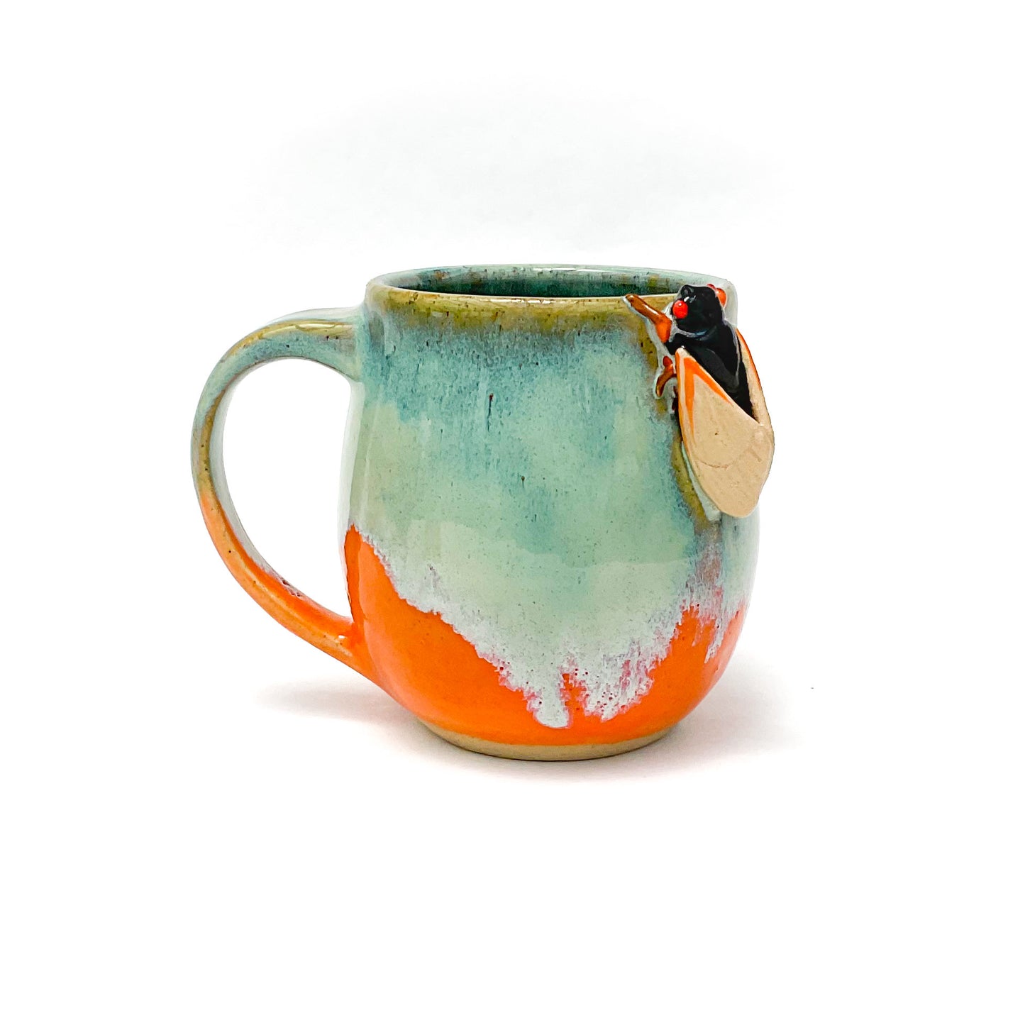 Cicada Mug - Orange & Turquoise 16 oz