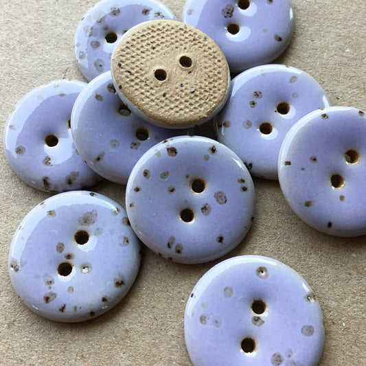 Lavender Stoneware Fleck Button  7/8"
