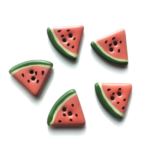 Watermelon Slice Triangular Button  3/4"