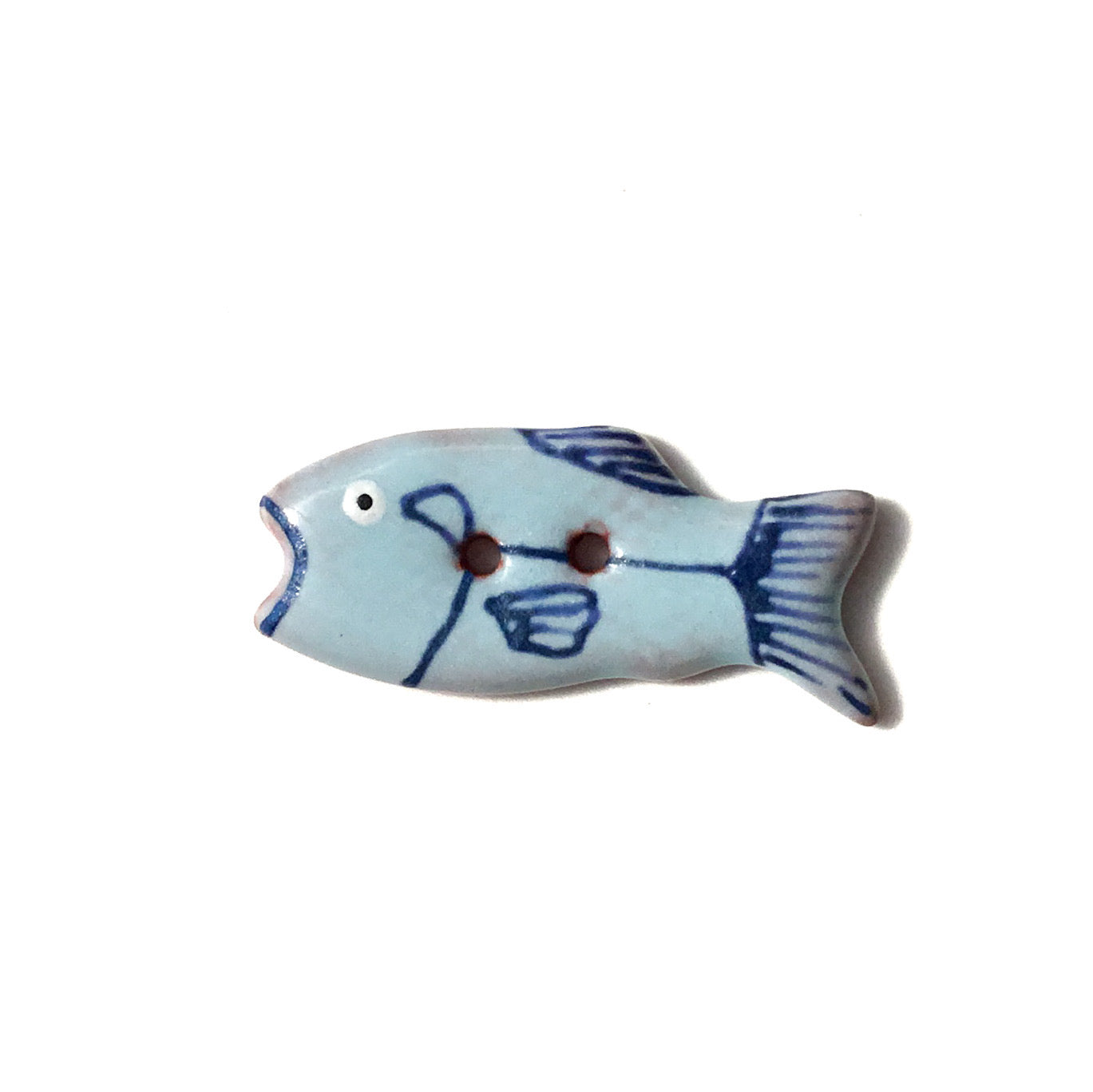 Colorful Fish Ceramic Buttons  1/2" x 1-1/4"