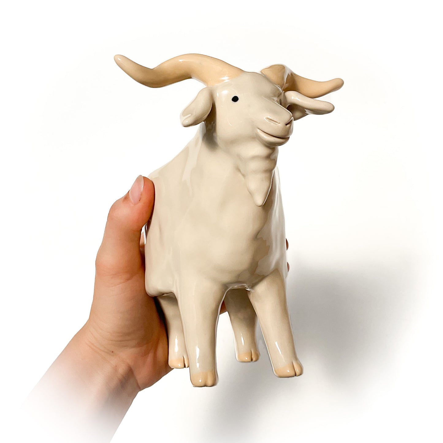 Angora Goat Pot - Ceramic Goat Planter