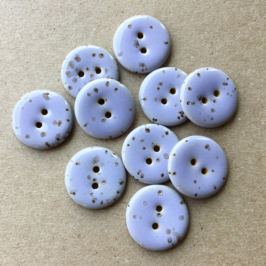 Lavender Stoneware Fleck Button  7/8"