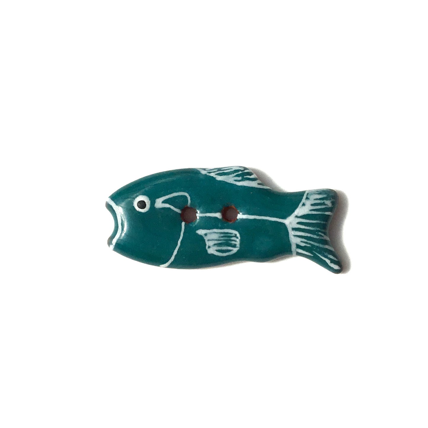 Colorful Fish Ceramic Buttons  1/2" x 1-1/4"