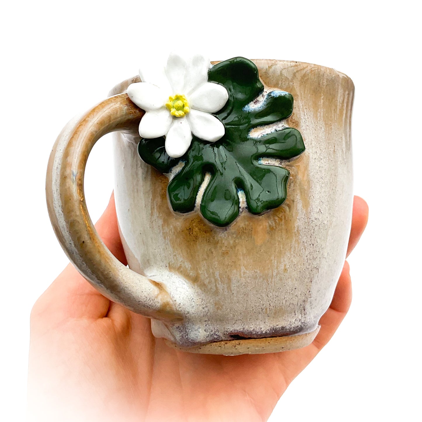 Bloodroot Hand Sculpted Stoneware Mug 9 oz