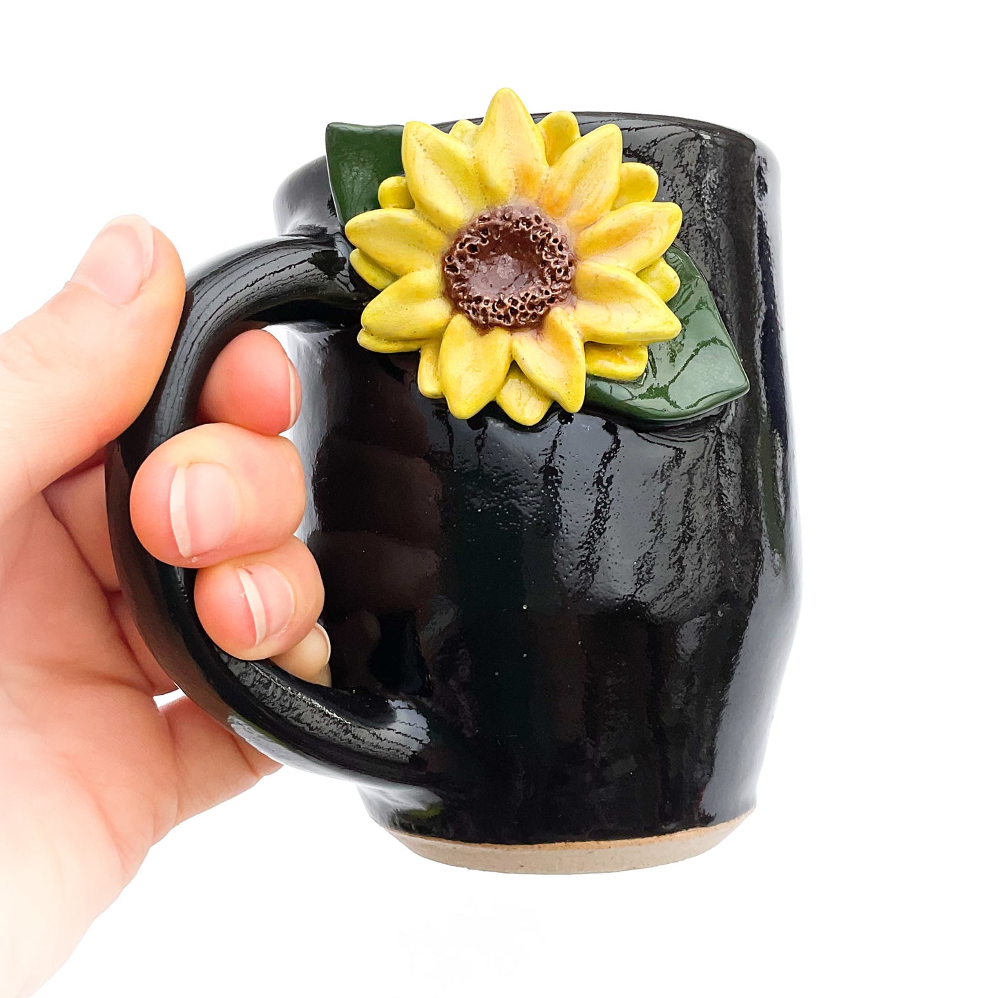 Sunflower Hand Sculpted Stoneware Mug 11 oz