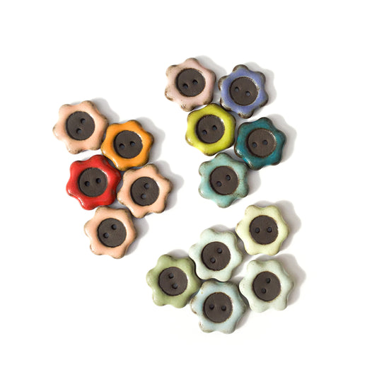 LOOPSIE DAISY Black Clay Button - Sets of 5 -  7/8”