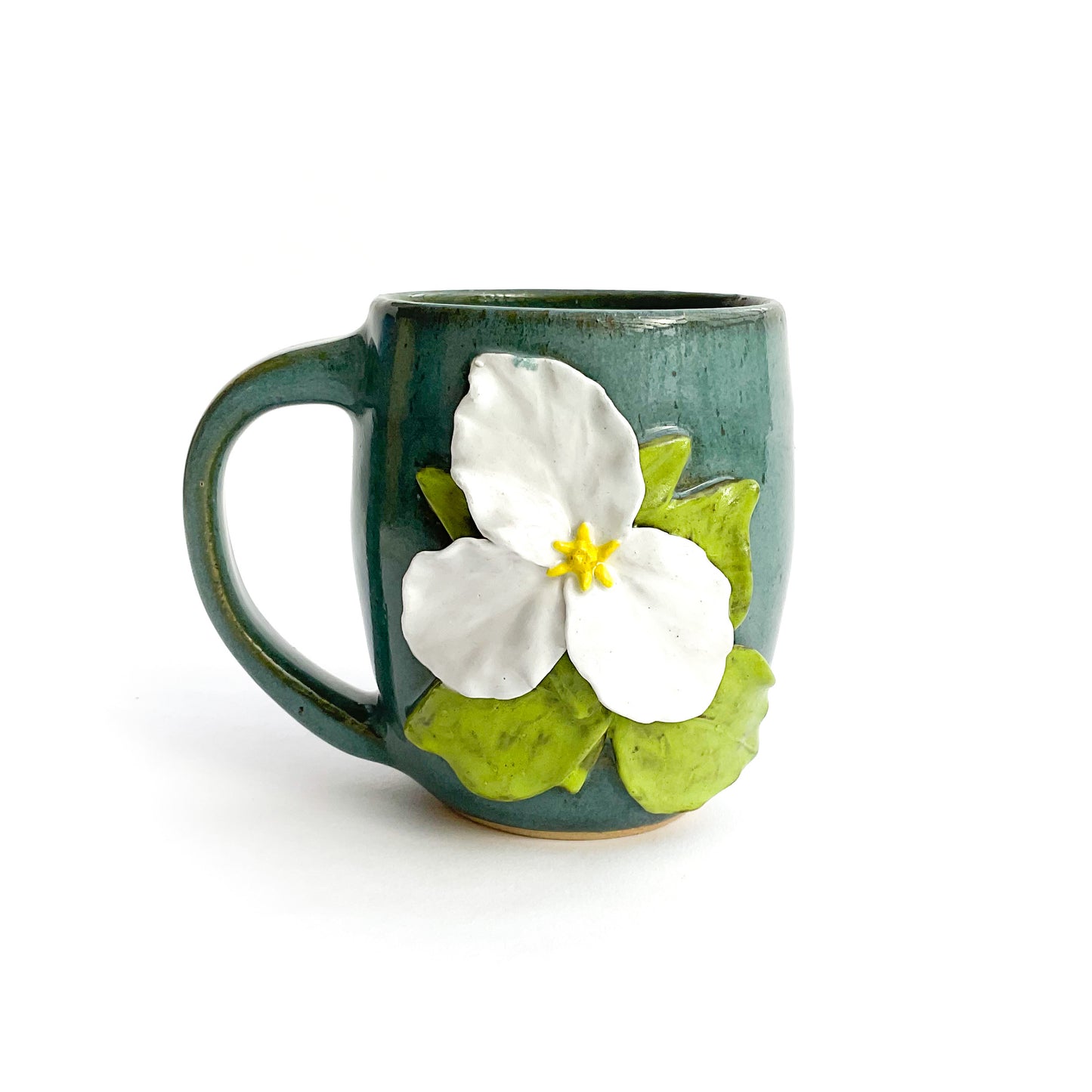 Trillium Hand Sculpted Stoneware Mug   11 oz