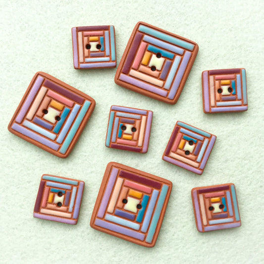 ‘Sweet Sorbet’ Log Cabin Quilt Buttons