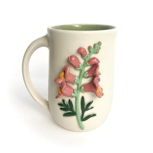 Snapdragon Hand Sculpted Porcelain Mug 10 oz