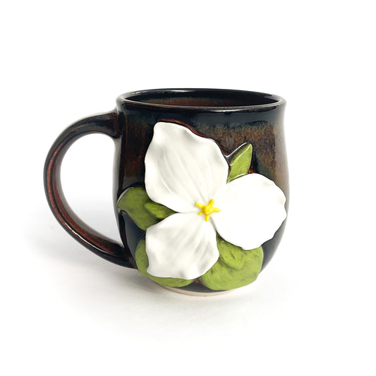 *Discounted* Trillium Hand Sculpted Porcelain Mug   12 oz