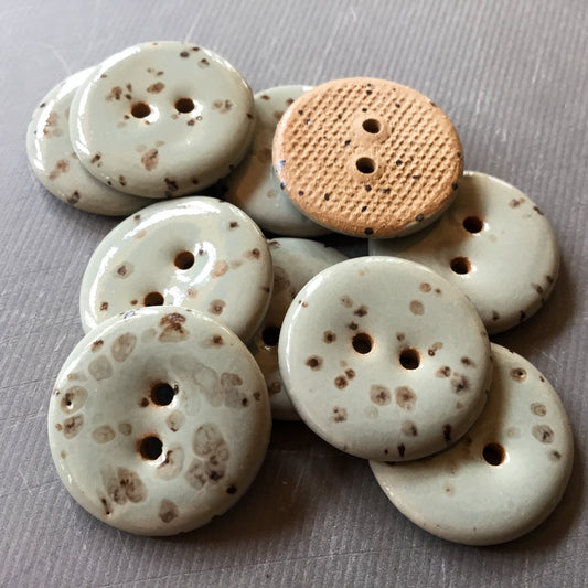 Gray Stoneware Fleck Button  7/8"